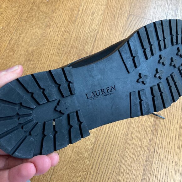 Womens Ralph Lauren Ensley Leather Combat Boots Excellent 11 Black Dr. Martens - Picture 10 of 15